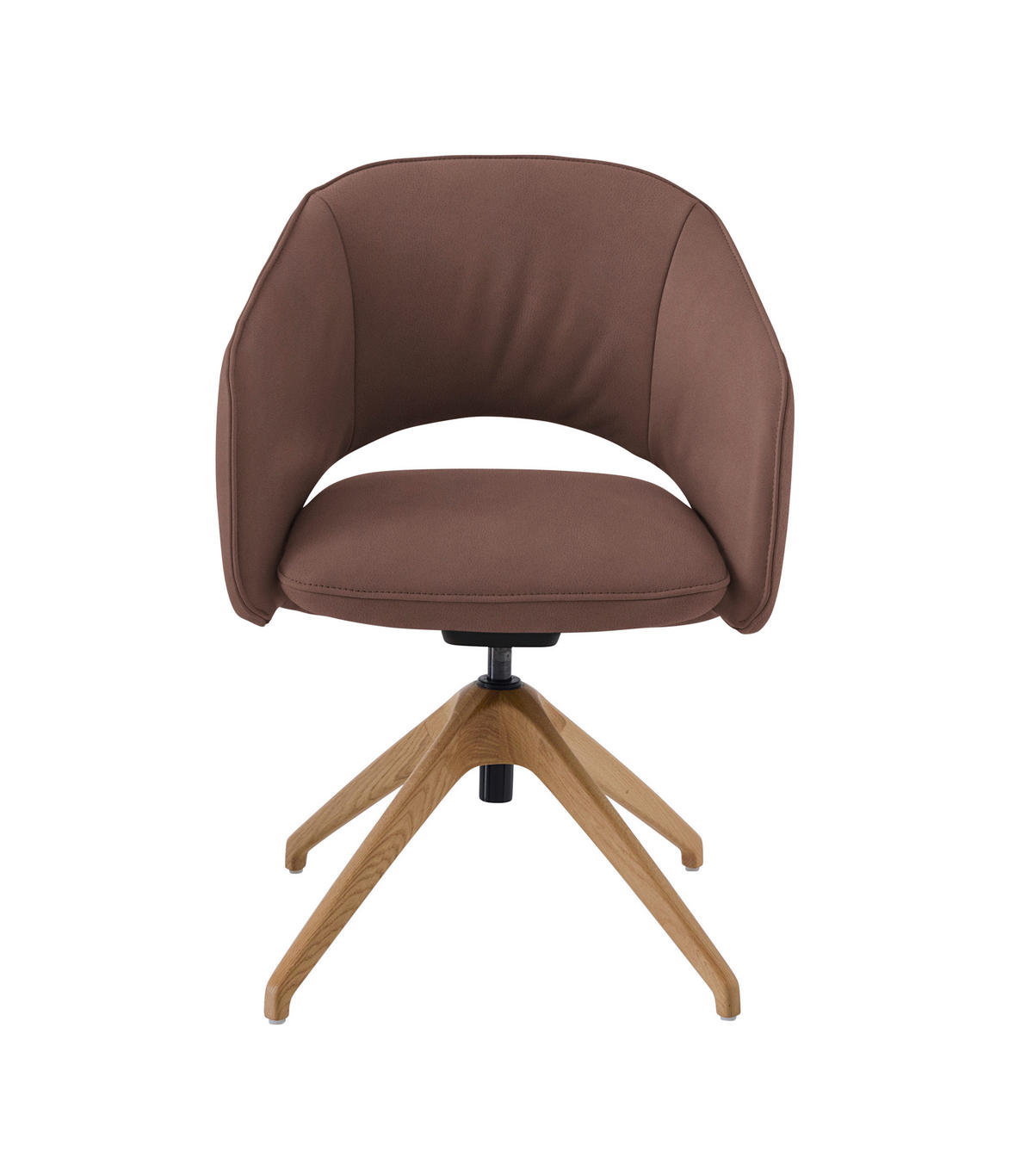 ARMLEHNSTUHL  in Echtleder naturbelassen  - Wildeiche/Rotbraun, Design, Leder/Holz (63/74-90/57-73cm) - Koinor