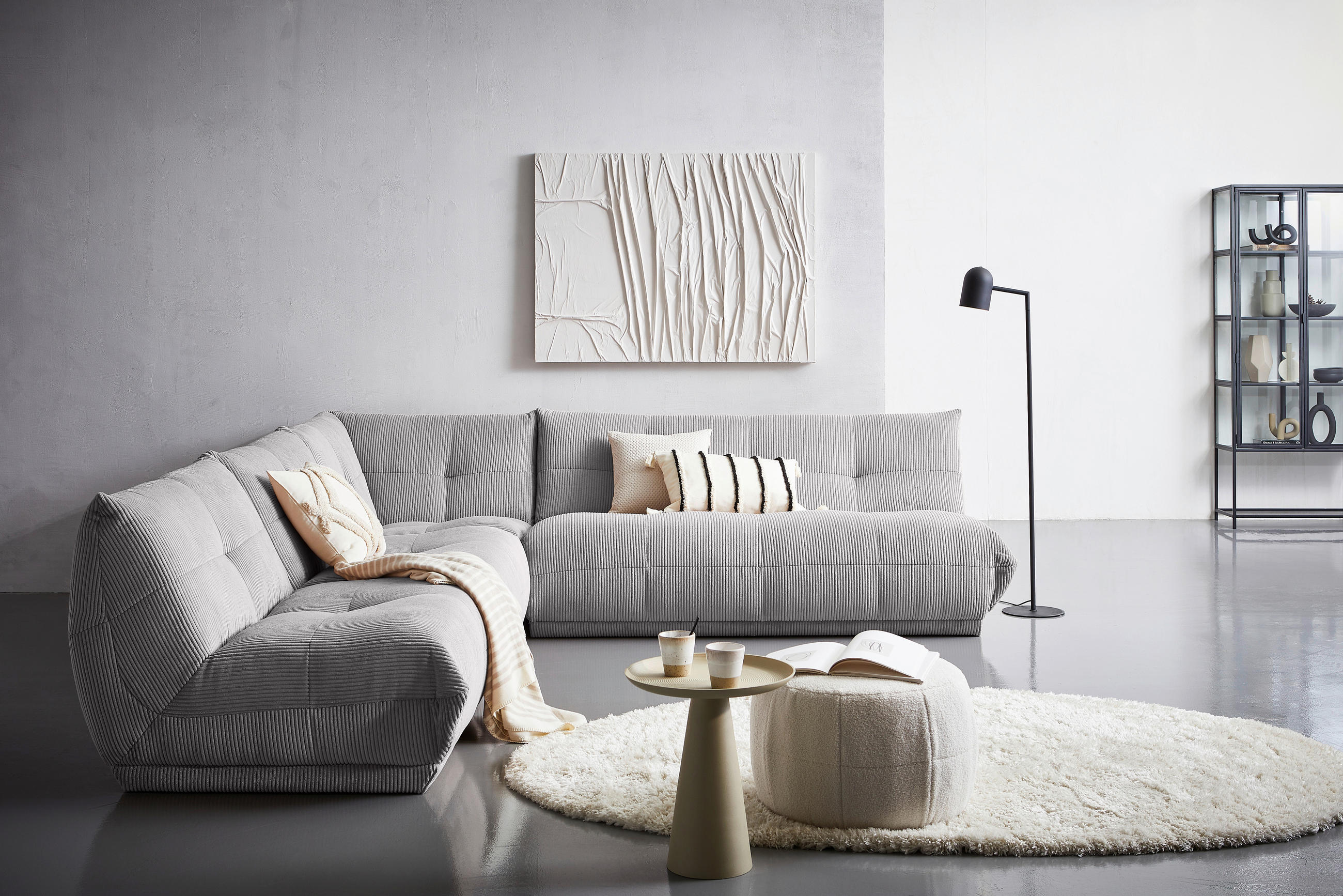 DIEL POHOVKY, textil, sivá - sivá, Trend, textil (180/80/112cm) - Livetastic