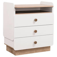COMODĂ 85/94/51 cm  - alb/culoare lemn stejar, Modern, material pe bază de lemn (85/94/51cm) - Cilek