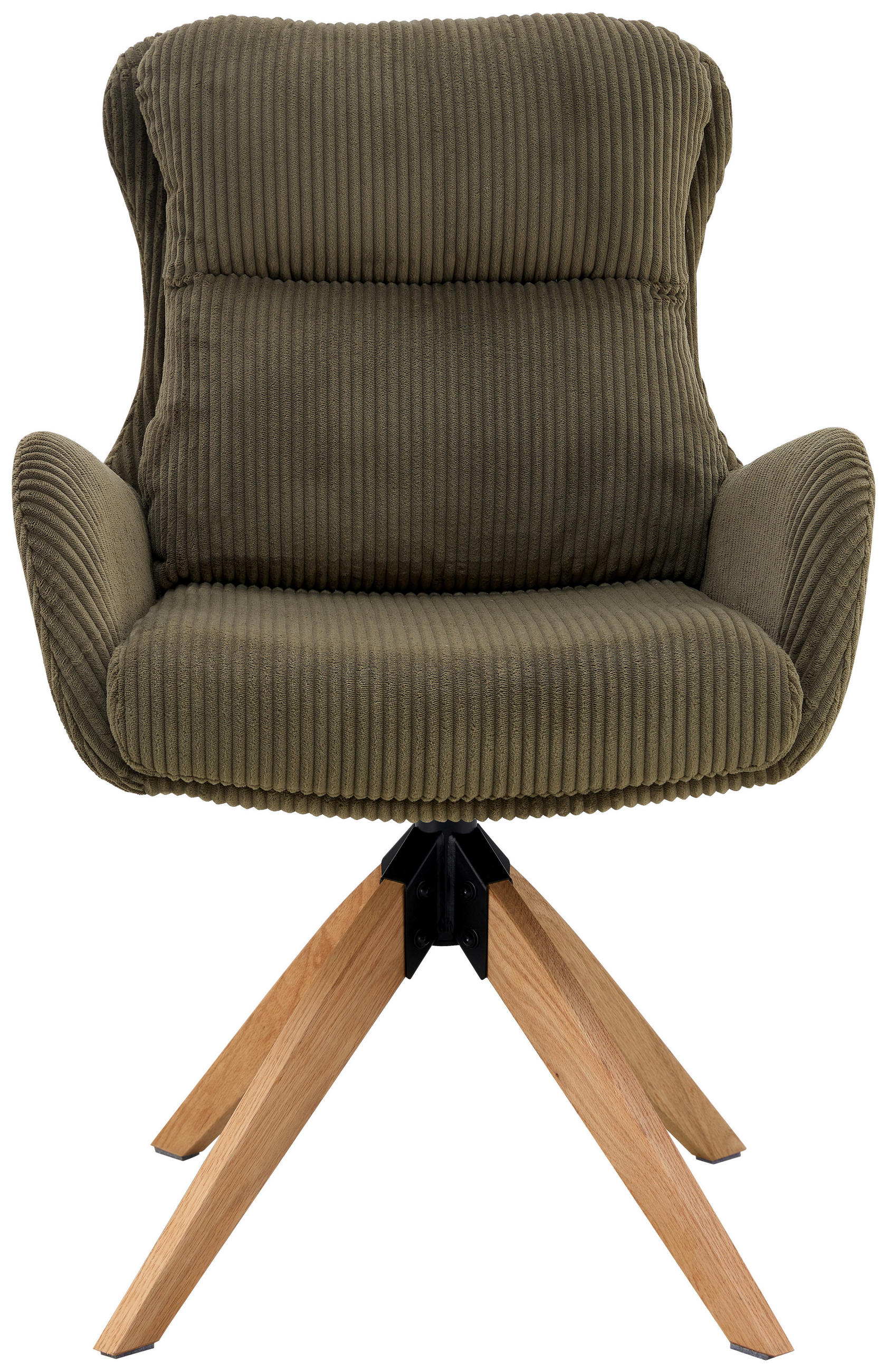 ARMLEHNSTUHL  in Eisen Cord  - Naturfarben/Grün, KONVENTIONELL, Holz/Textil (60/91/72cm) - Livetastic