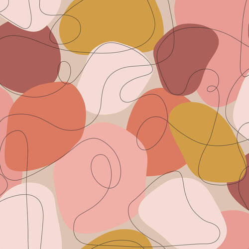 VLIESTAPETE - Pink/Orange, Basics, Papier/Kunststoff (52/1000cm)