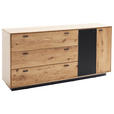 SIDEBOARD Anthrazit, Eichefarben  179/86/44 cm  - Eichefarben/Anthrazit, Natur, Glas/Holz (179/86/44cm) - Linea Natura