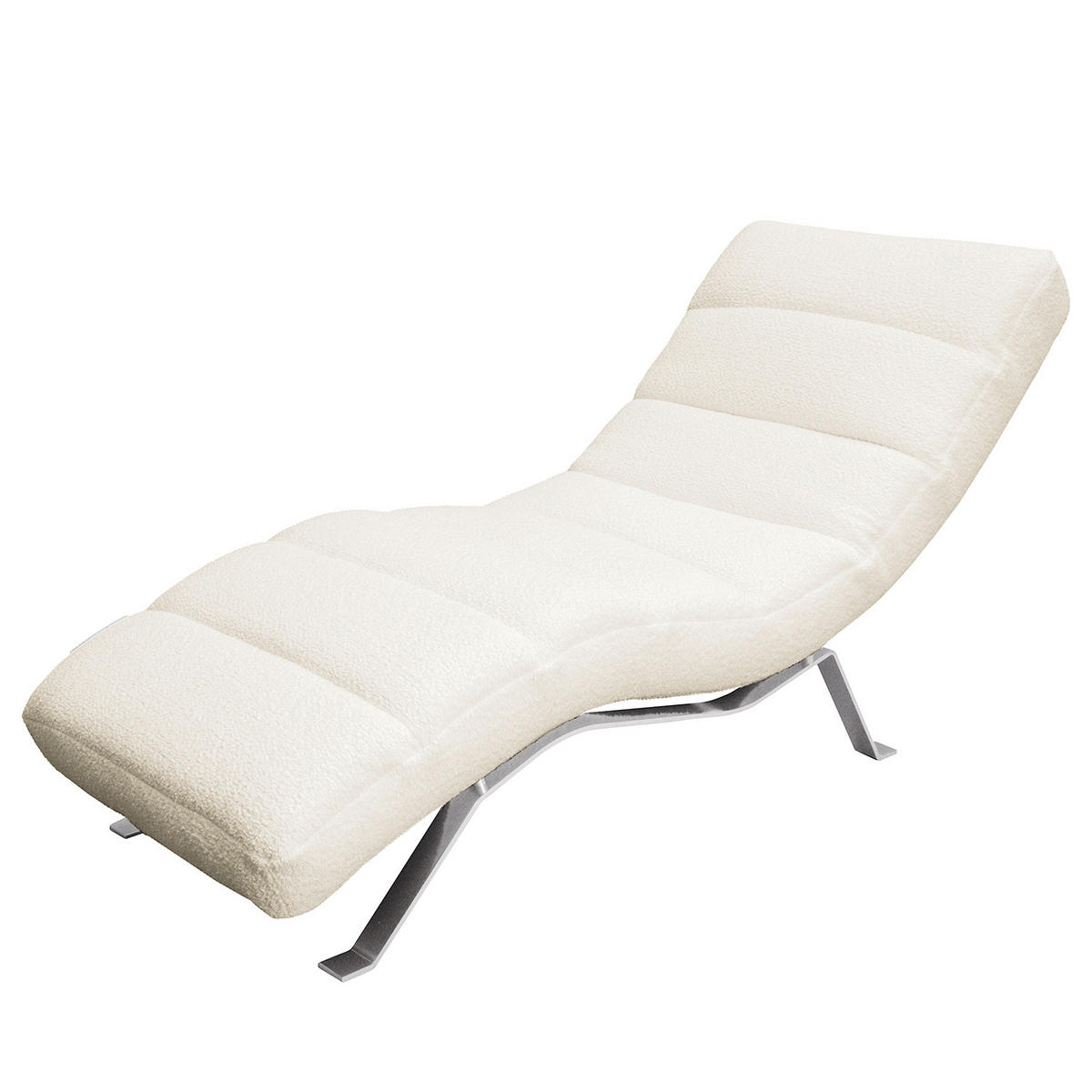 RELAXLIEGE SWING Bouclé Weiß  - Silberfarben/Weiß, Design, Textil/Metall (65/65-95/171cm) - Livetastic