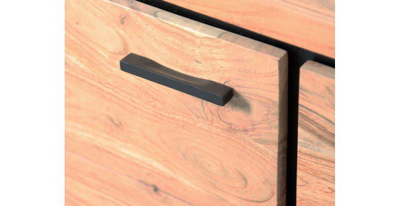 SIDEBOARD in 175/78/40 cm - Schwarz/Akaziefarben, LIFESTYLE, Glas/Holz (175/78/40cm) - Landscape
