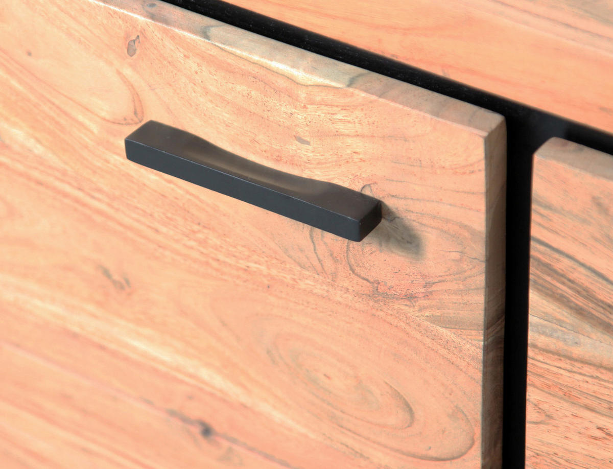 SIDEBOARD  in 175/78/40 cm  - Schwarz/Akaziefarben, LIFESTYLE, Glas/Holz (175/78/40cm) - Landscape