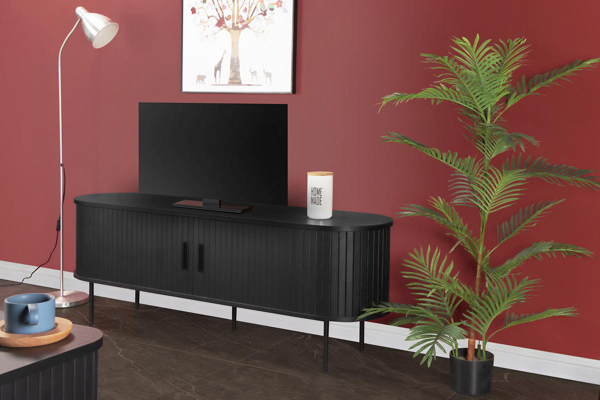 LOWBOARD  in 150/55/40 cm  - Schwarz, Design, Holzwerkstoff/Metall (150/55/40cm) - Livetastic