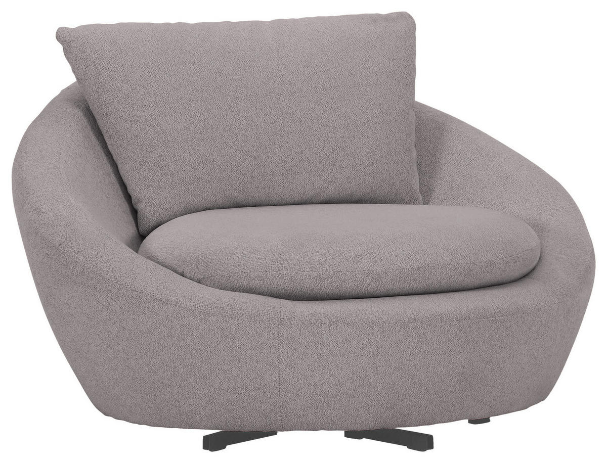 SESSEL in Flachgewebe Grau  - Schwarz/Grau, Design, Textil/Metall (130/78/112cm) - Lomoco