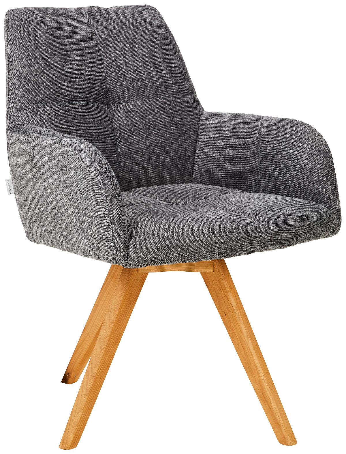 STOLICA SA RUKONASLONOM  antracit       - boja hrasta/antracit, Konvencionalno, drvo/tekstil (62/87,5/68,5cm) - Linea Natura