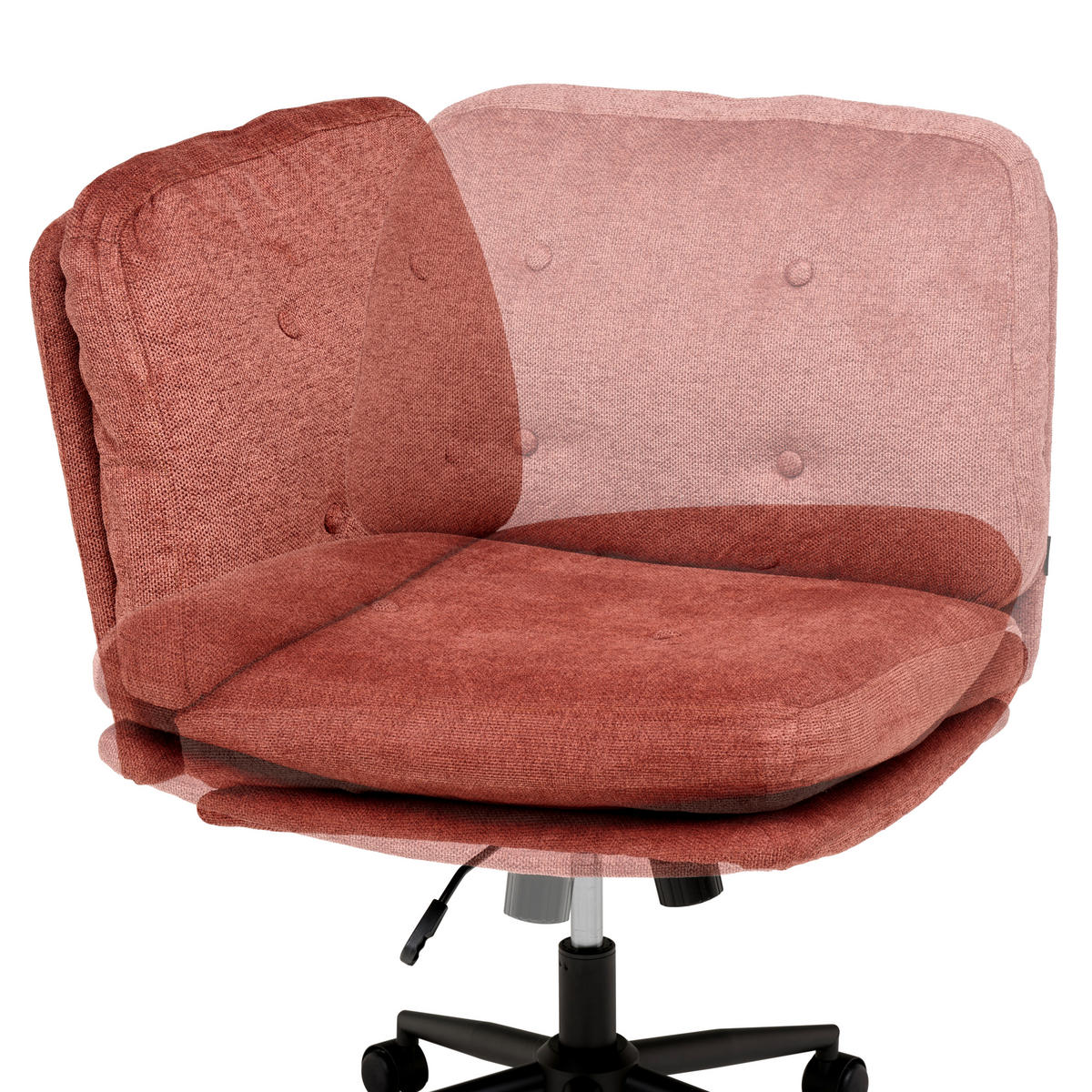 Scaun Rotativ, microfibră, roșu - roșu/negru, Modern, plastic/lemn (66/90/98/76cm) - MID.YOU