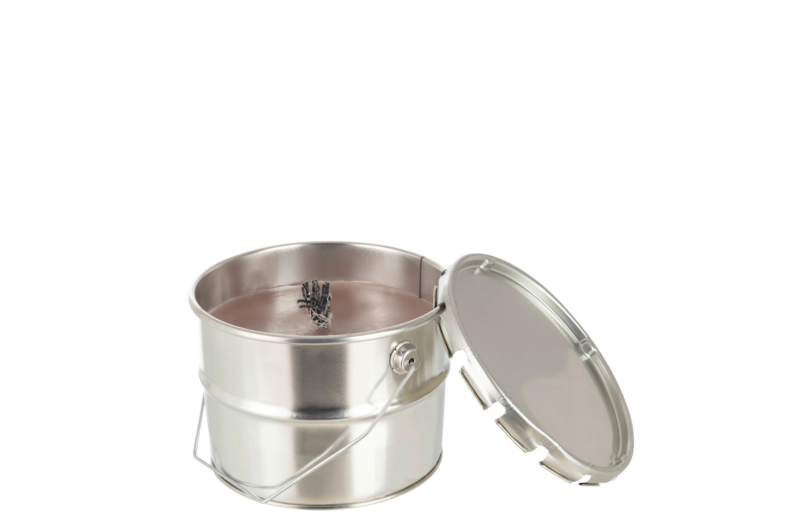 OUTDOORKERZE - Taupe/Silberfarben, Trend, Naturmaterialien/Metall (18/14cm)