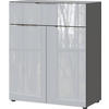 KOMÓD 83/102/42 cm  - grafitszürke/króm, Modern, műanyag/faalapú anyag (83/102/42cm) - Premium Living
