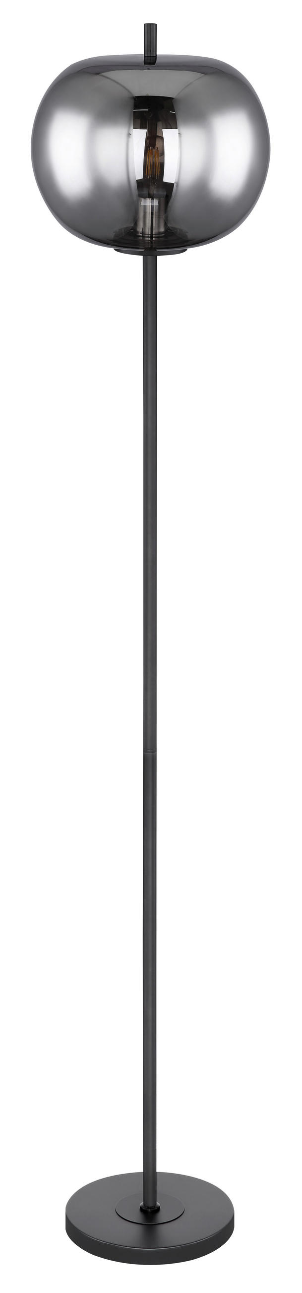 STEHLEUCHTE 30/160 cm    - Schwarz/Grau, Design, Glas/Metall (30/160cm) - Globo