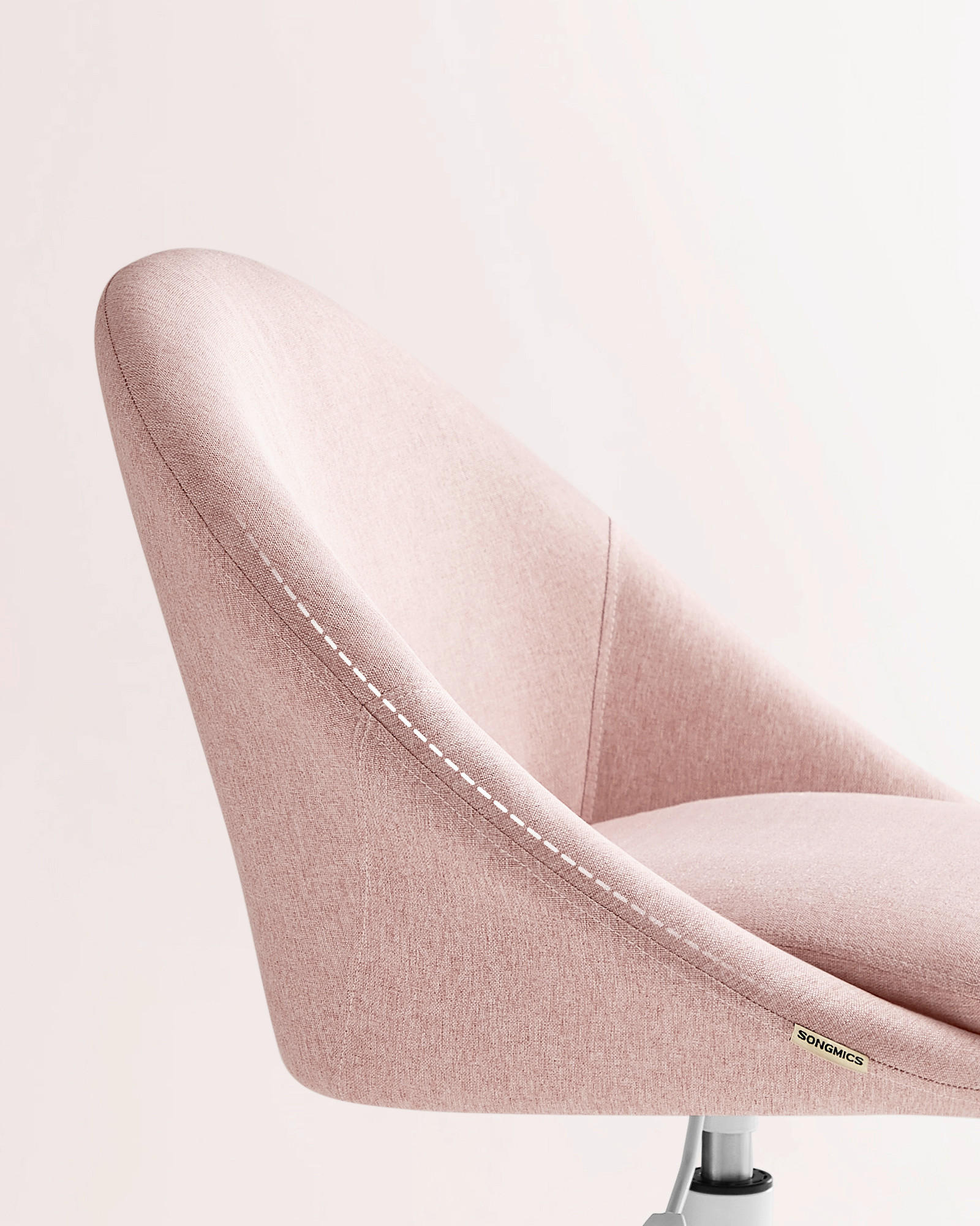 DREHSTUHL  in Perkal Rosa  - Weiß/Rosa, Basics, Textil/Metall (60/83/60cm)