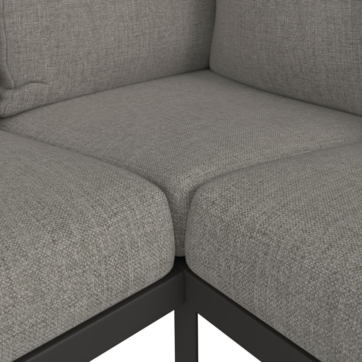LOUNGEGARNITUR 267/207 cm Aluminium  - Anthrazit/Grau, Design, Textil/Metall (267/207cm) - Amatio