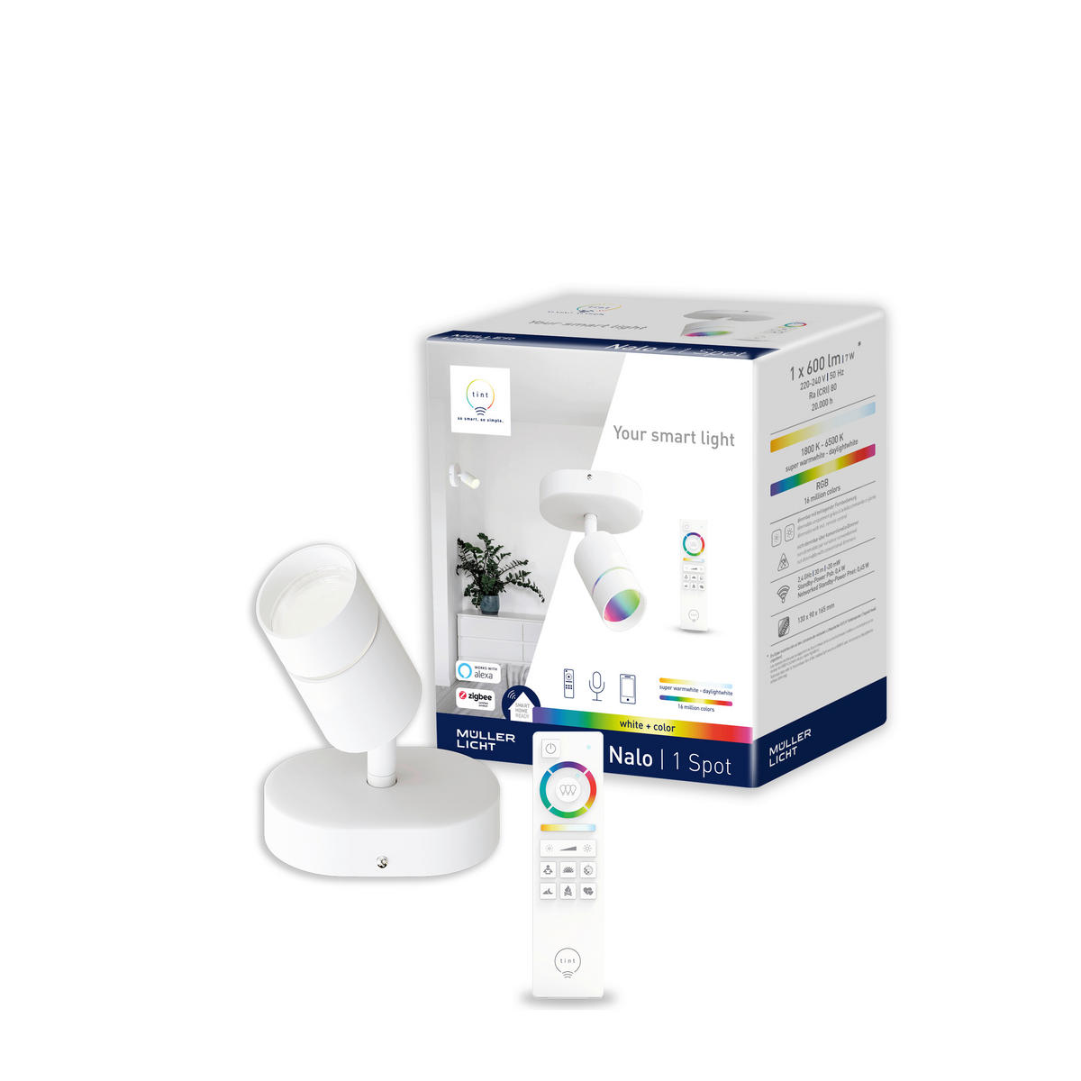 LED-STRAHLER - Weiß, Basics, Kunststoff/Metall (9/15/13cm) - Tint