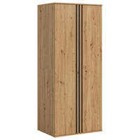 DREHTÜRENSCHRANK 80/192/56 cm,  in Anthrazit, Eiche Artisan, 2-türig  - Anthrazit/Eiche Artisan, ROMANTIK / LANDHAUS, Holzwerkstoff (80/192/56cm) - Livetastic