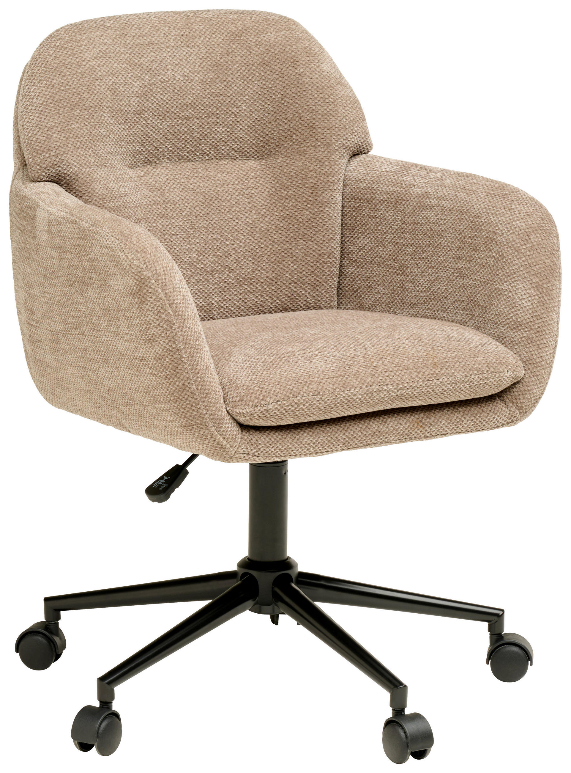 DREHSTUHL  in Webstoff Braun  - Schwarz/Braun, MODERN, Kunststoff/Textil (55/85-95/60cm) - MID.YOU