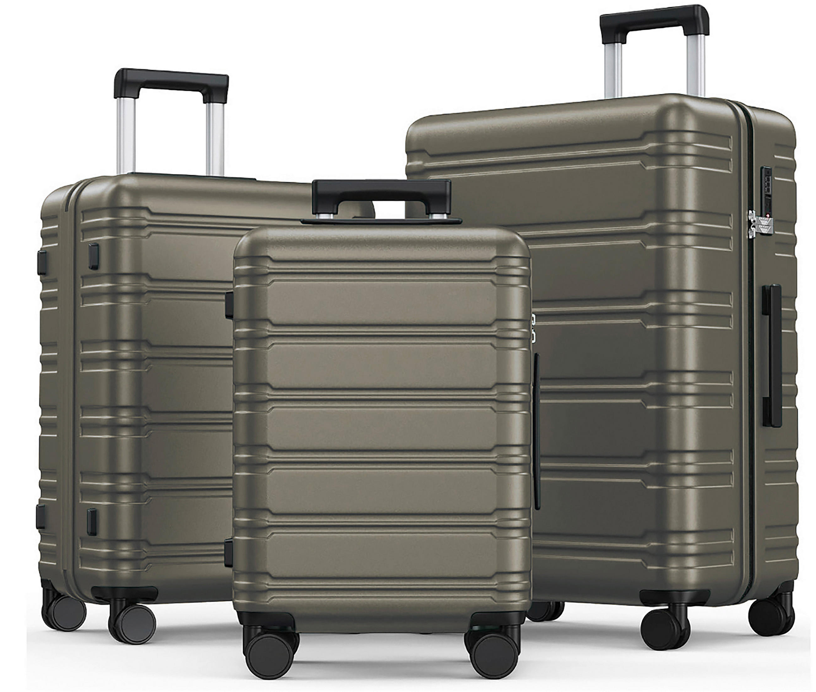 REISEKOFFERSET Mokka 3-teilig  - Mokka, Basics, Kunststoff/Textil - Novel