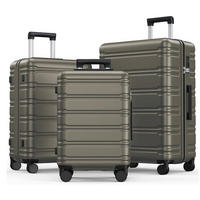 REISEKOFFERSET Mokka 3-teilig  - Mokka, Basics, Kunststoff/Textil - Novel