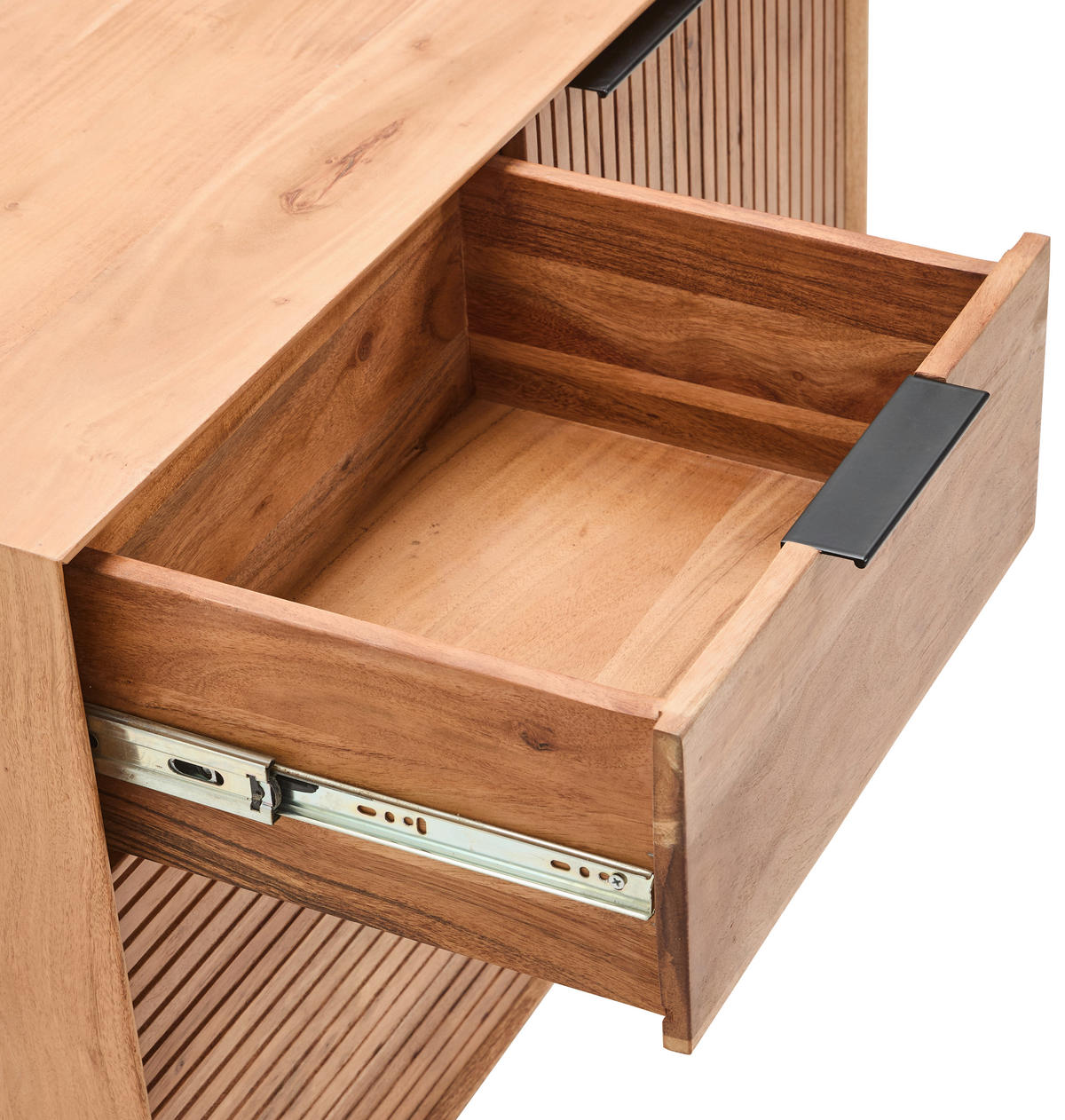 KOMMODE Doha  in 92/82/42 cm  - Schwarz/Naturfarben, KONVENTIONELL, Holz/Metall (92/82/42cm) - Livetastic