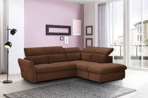 ECKSOFA in Mikrofaser Braun  254/224 cm  - Schwarz/Braun, Design, Kunststoff/Textil (254/224cm) - Stylife