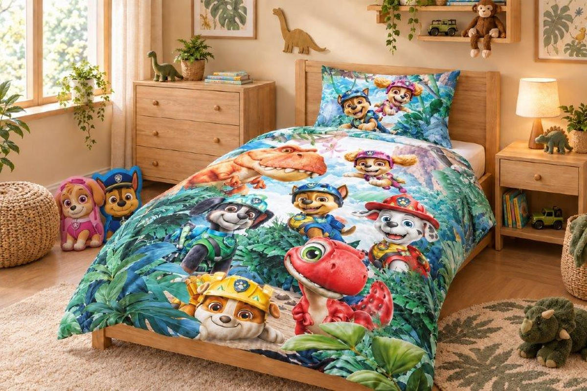 POSTELJINA ZA MLADE Paw Patrol Movie 140/200 cm renforcé tkanina jorgovan  - jorgovan, Konvencionalno, tekstil (140/200cm) - Paw Patrol