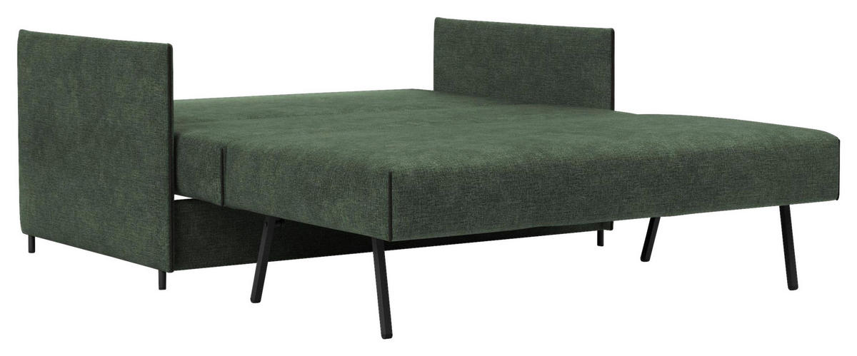 SCHLAFSOFA Flachgewebe Dunkelgrün  - Dunkelgrün/Schwarz, Design, Textil/Metall (150/80/90cm) - Innovation