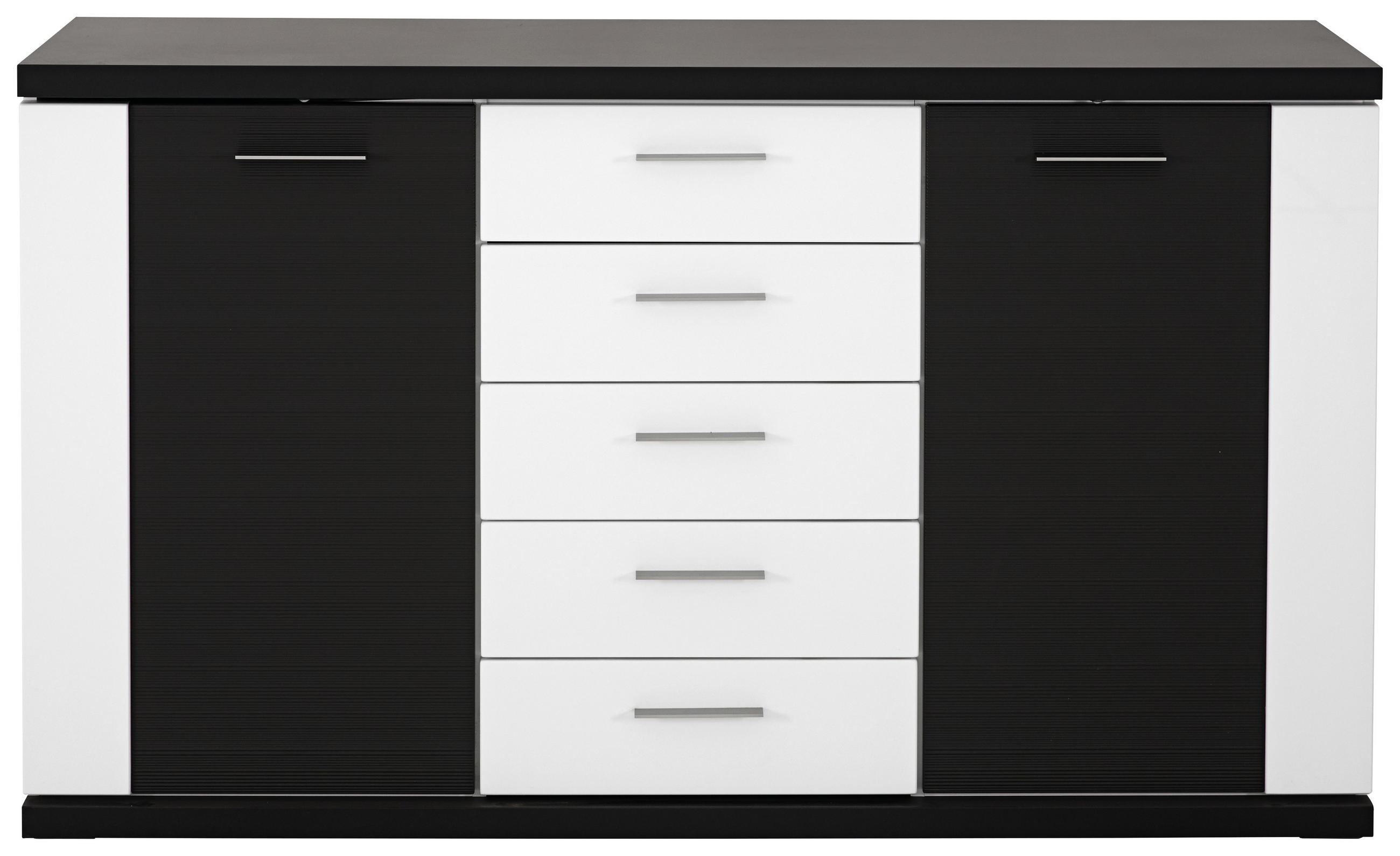 SIDEBOARD Manhattan  in 156/90,4/41 cm  - Silberfarben/Schwarz, Design, Holzwerkstoff/Kunststoff (156/90,4/41cm) - Xora