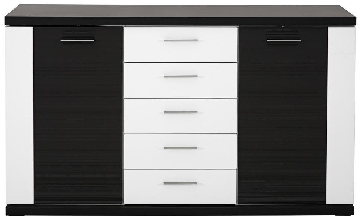 SIDEBOARD Manhattan  in 156/90,4/41 cm  - Silberfarben/Schwarz, Design, Holzwerkstoff/Kunststoff (156/90,4/41cm) - Xora