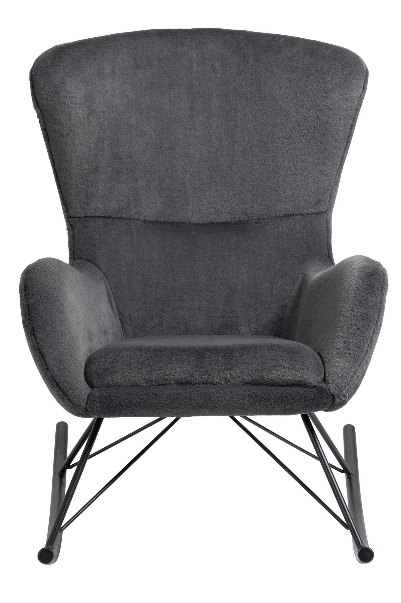 SCHAUKELSTUHL in Dunkelgrau, Schwarz  - Dunkelgrau/Schwarz, MODERN, Textil/Metall (70/102/94cm) - Livetastic