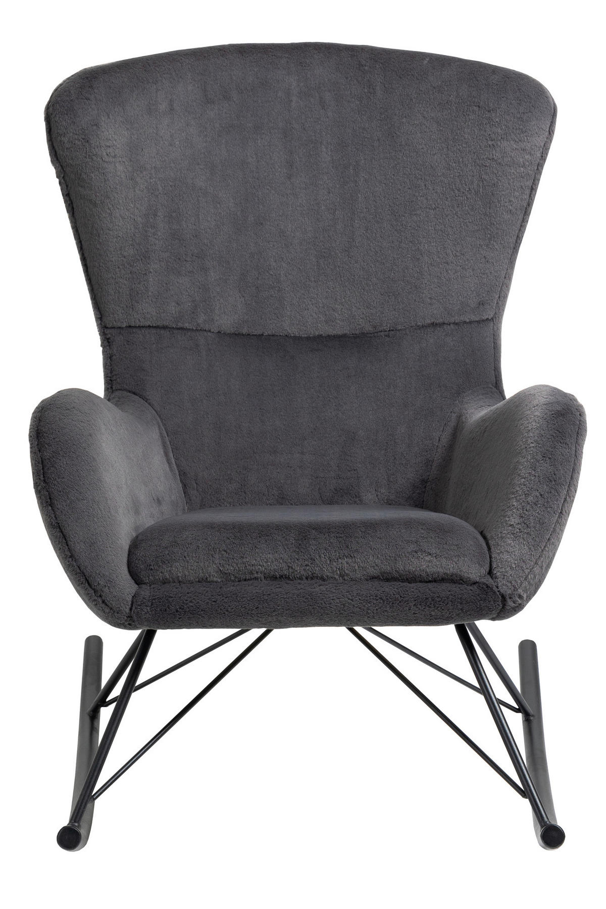 SCHAUKELSTUHL in Dunkelgrau, Schwarz  - Dunkelgrau/Schwarz, MODERN, Textil/Metall (70/102/94cm) - Livetastic