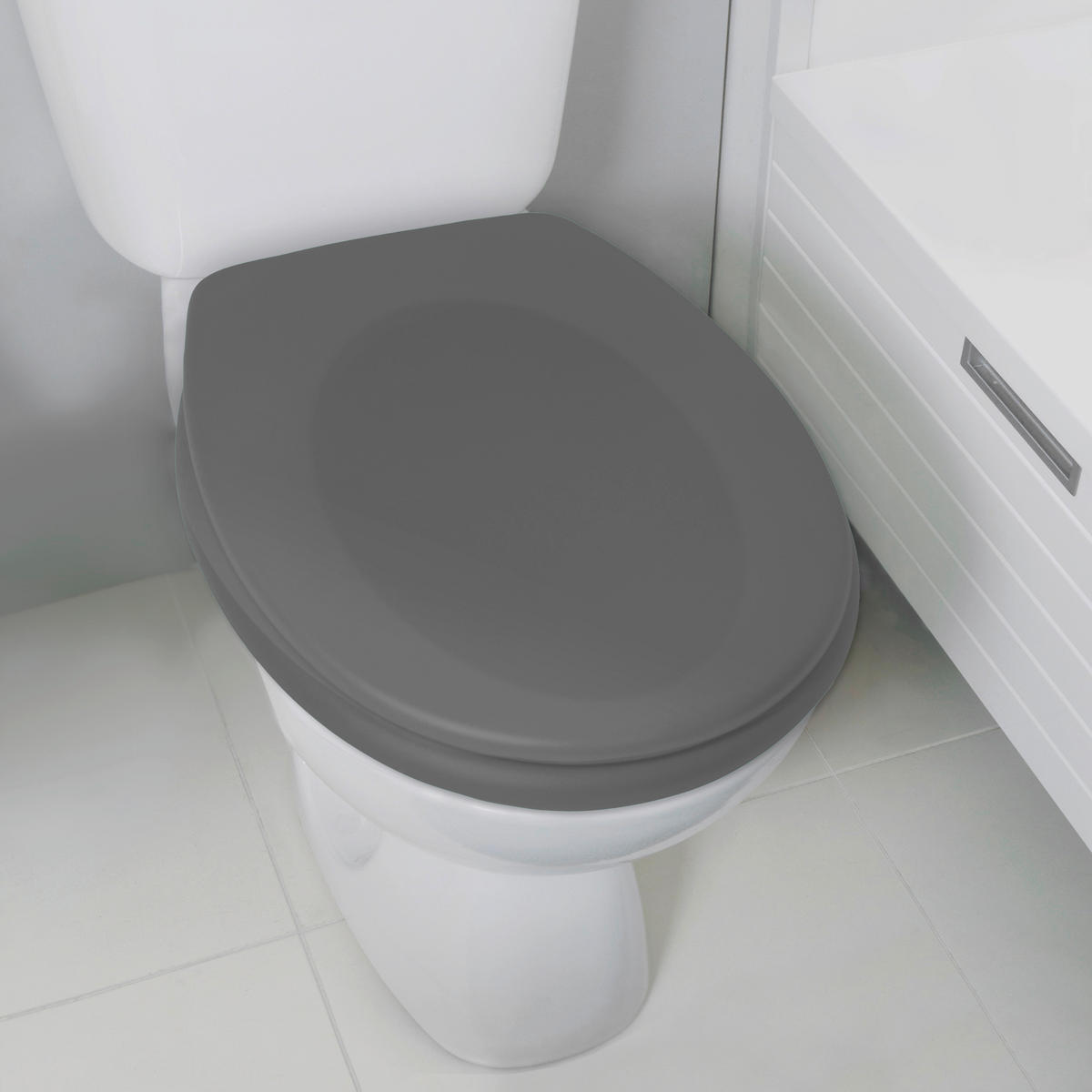 WC-SITZ - Anthrazit, Basics, Kunststoff (45.5/37/5.5cm) - Spirella