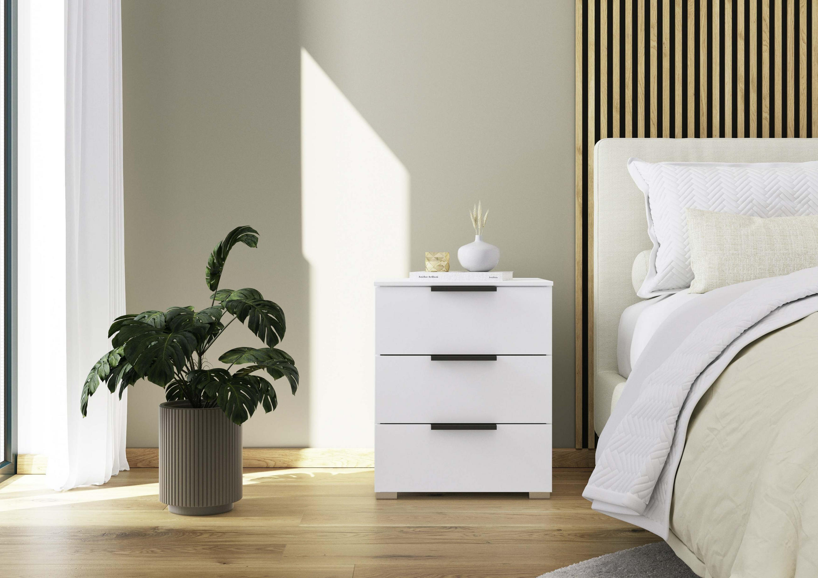 NACHTSCHRANK 50/61/42 cm  - Silberfarben/Graphitfarben, Trend, Holzwerkstoff/Metall (50/61/42cm) - Novel