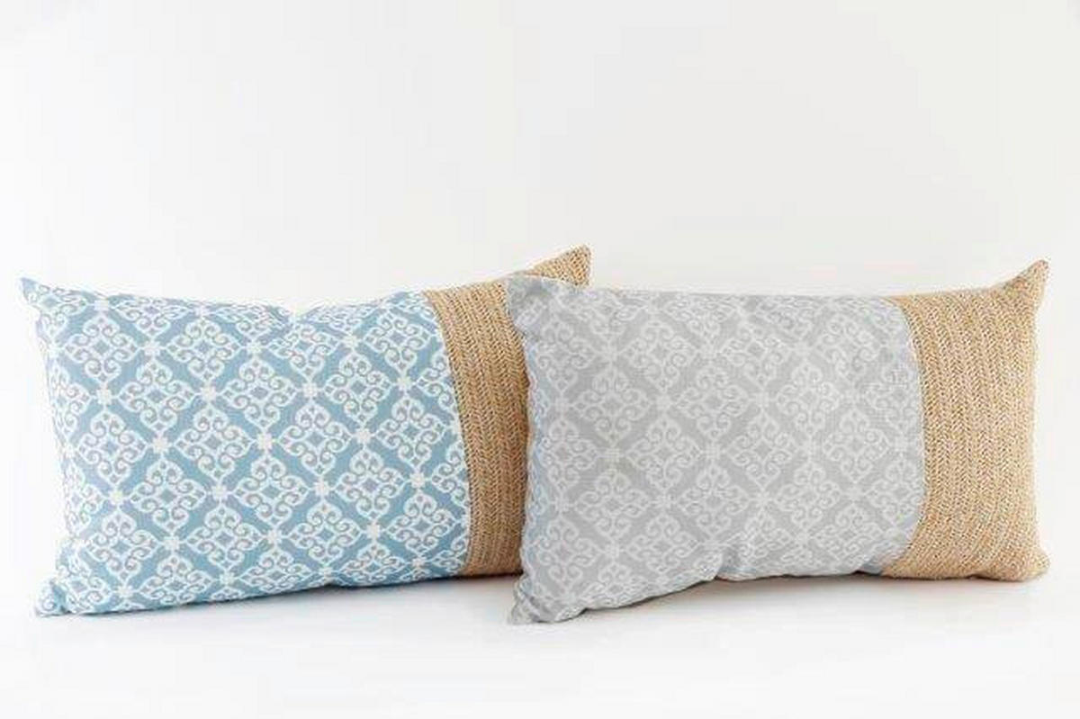 PERNĂ CANAPEA 30/50 cm  - albastru/cafeniu, Basics, textil (30/50cm)