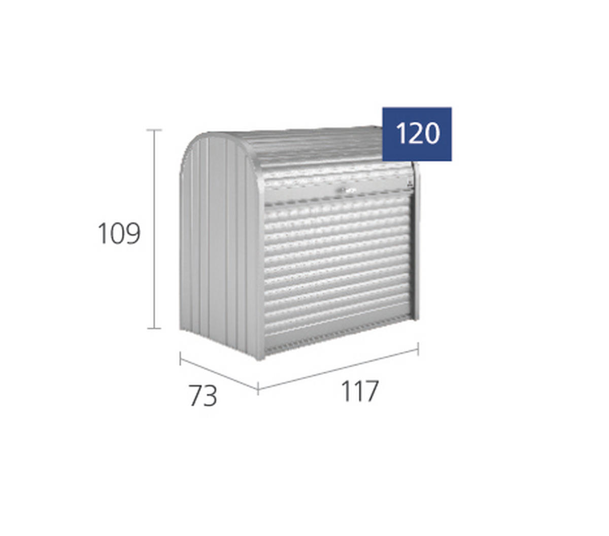 ROLLLADENBOX 117/109/73 cm  - Dunkelgrau/Silberfarben, Design, Metall (117/109/73cm) - Biohort
