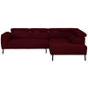 ECKSOFA in Chenille Rot  280/205 cm  - Rot/Schwarz, Design, Textil/Metall (280/205cm) - Xora