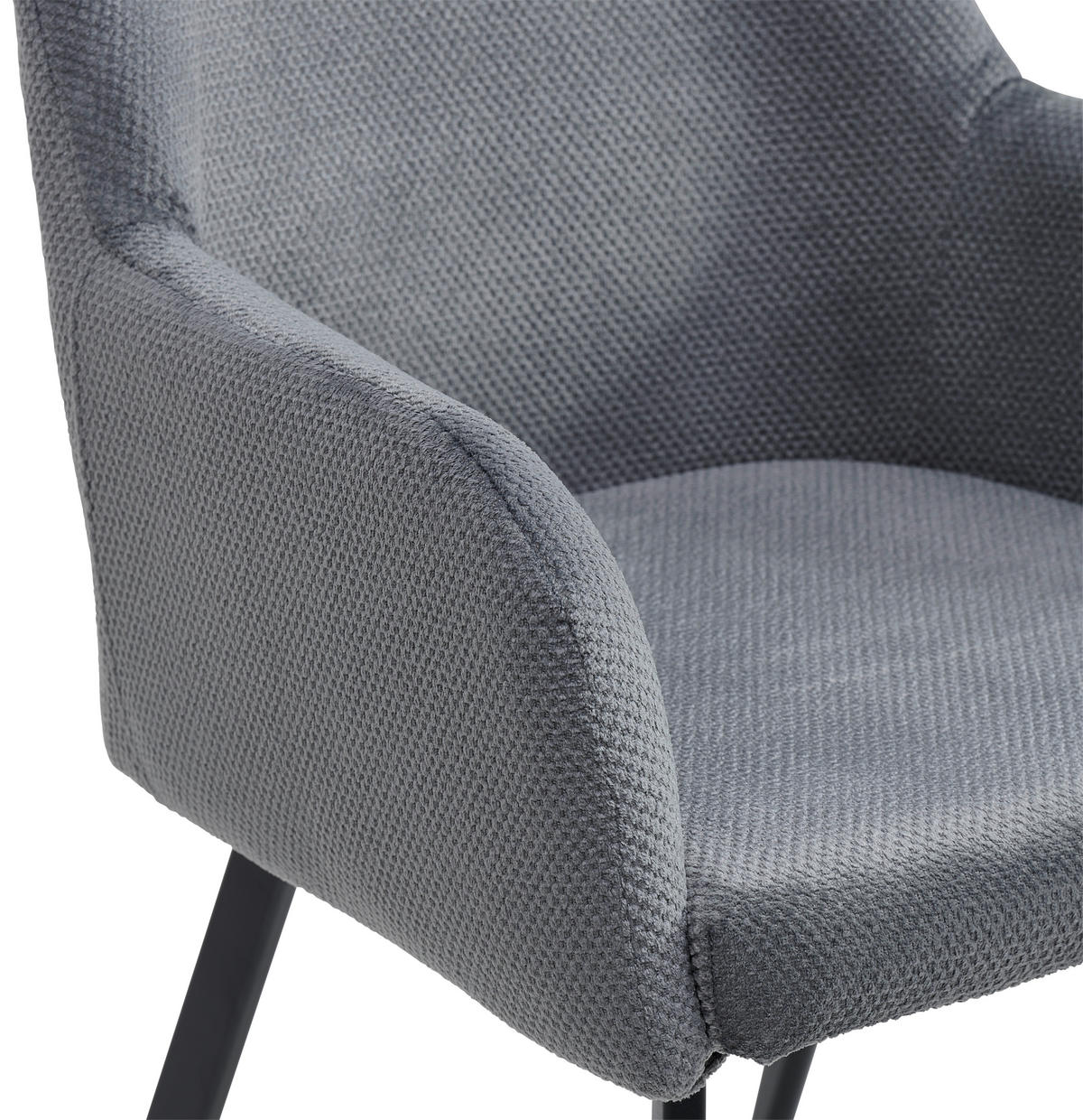 ARMLEHNSTUHL  in Eisen Webstoff  - Schwarz/Grau, LIFESTYLE, Textil/Metall (56/87/60cm) - MID.YOU