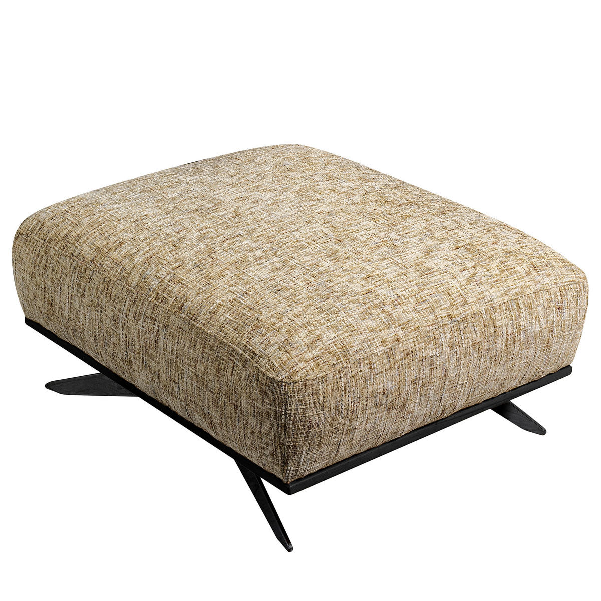 HOCKER PORTLAND Struktur Hellbraun  - Hellbraun/Schwarz, Design, Holz/Textil (95/46/80cm) - Livetastic