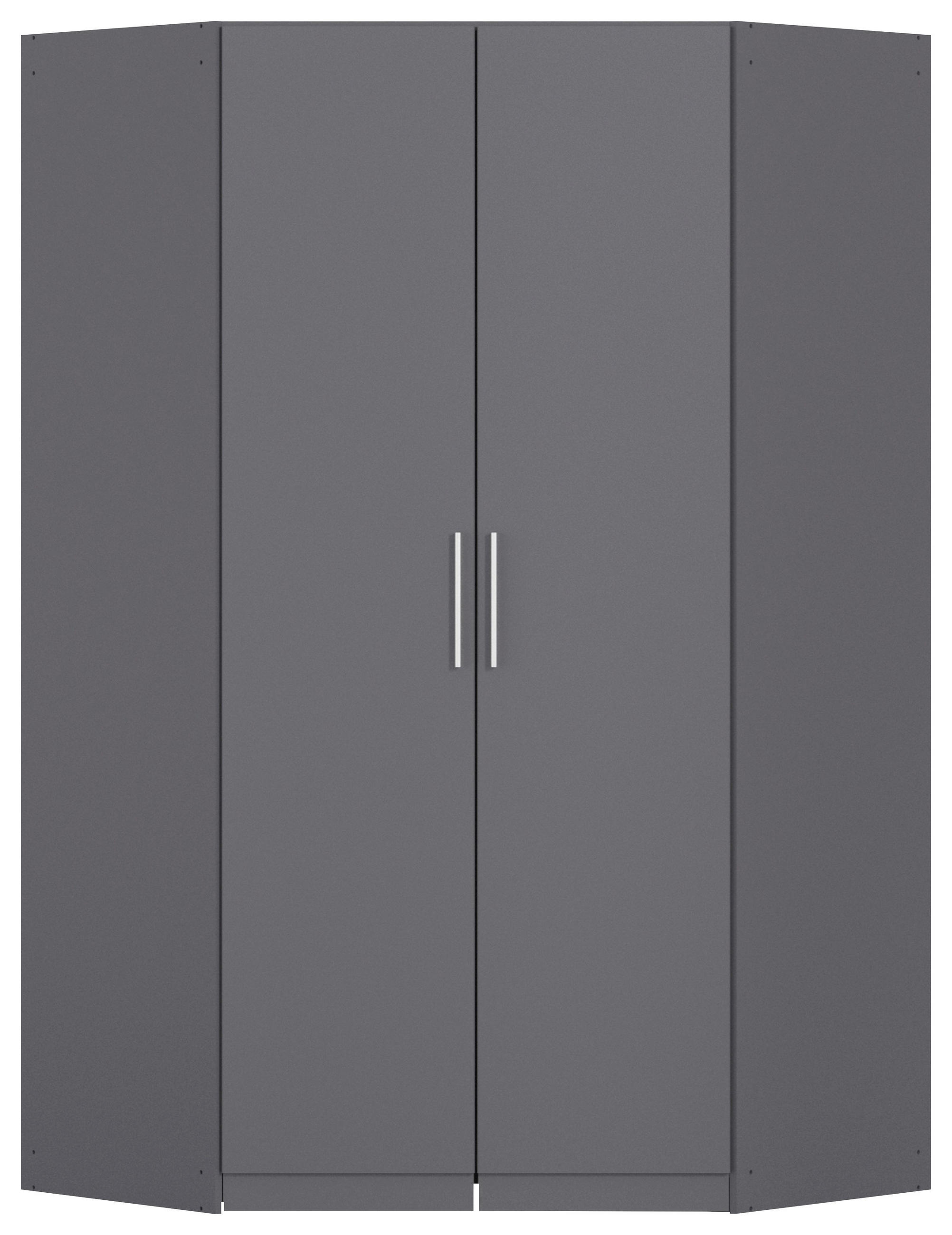 home24 Drehtürenschrank Grau 117x210x54 cm