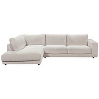 ECKSOFA Weiß Cord  - Schwarz/Weiß, Design, Kunststoff/Textil (224/325cm) - Hom`in
