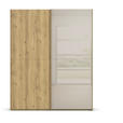 SCHWEBETÜRENSCHRANK 180/223/68 cm 2-türig Eichefarben, Fango  - Fango/Eichefarben, Design, Glas/Holz (180/223/68cm) - Novel