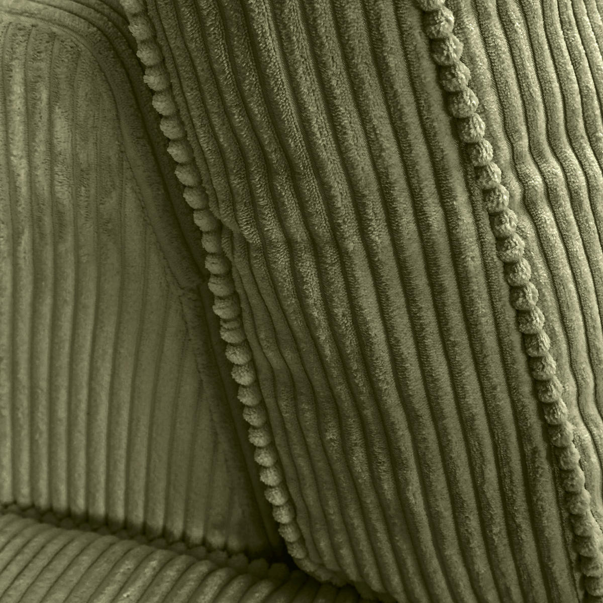 ECKSOFA  in Cord Olivgrün Zierkissen, Rückenkissen, Rücken echt  228/307 cm  - Schwarz/Olivgrün, MODERN, Kunststoff/Textil (228/307cm) - Carryhome