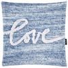 KISSENBEZUG LOVE 45/45 cm  - Blau/Creme, Textil (45/45cm) - Novel