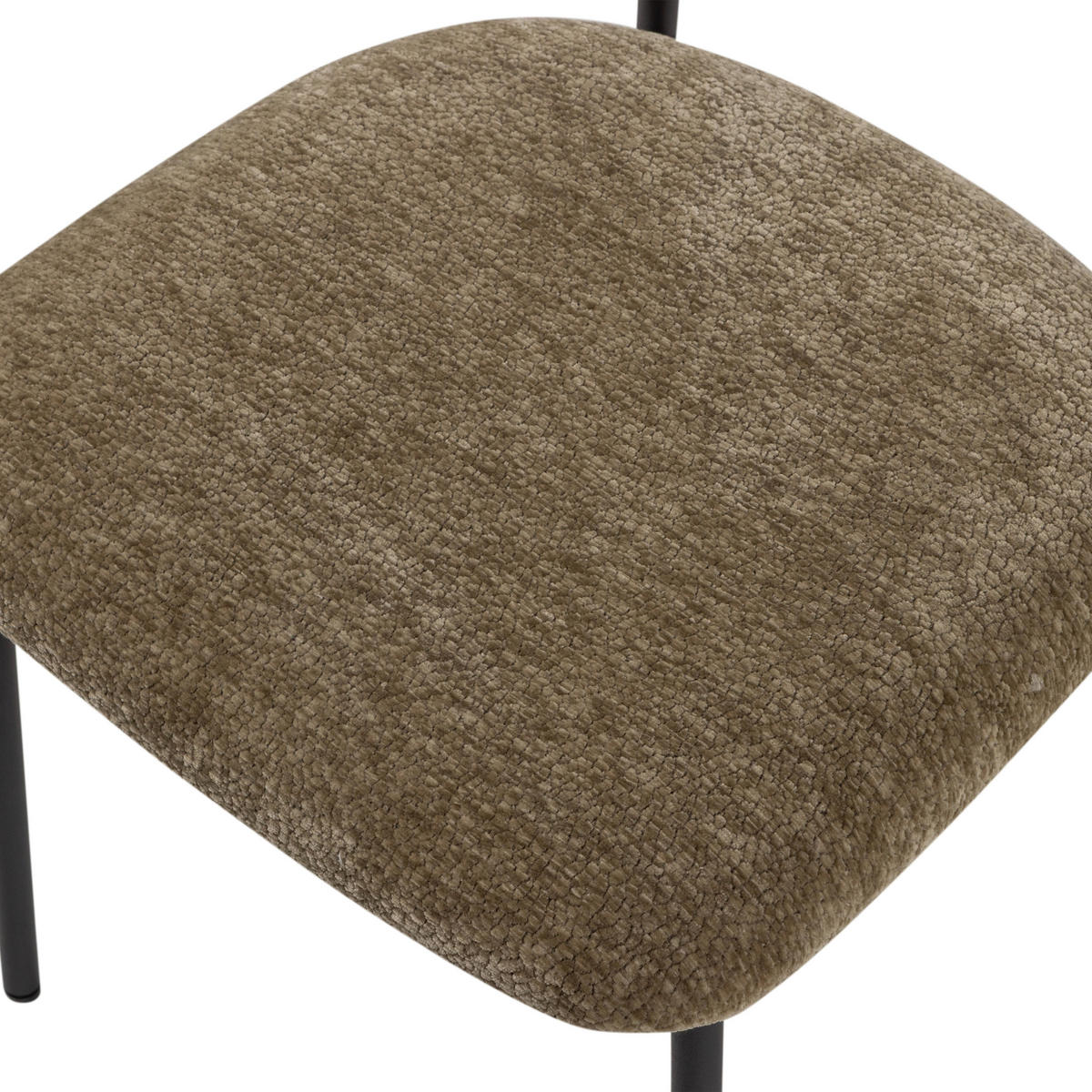 STUHL-SET 2 Stück  in Eisen Chenille  - Schwarz/Braun, MODERN, Textil/Metall (47/79/53cm) - Livetastic