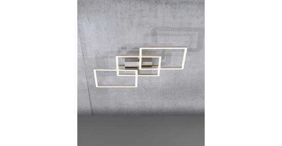 LED-DECKENLEUCHTE 75,5/37/6 cm - Nickelfarben, Trend, Kunststoff/Metall (75,5/37/6cm) - Novel