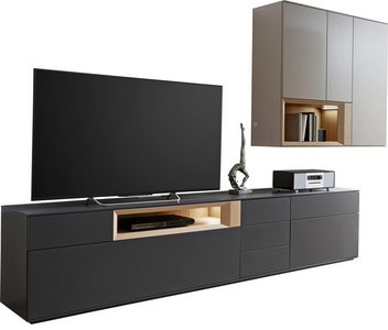 Wohnwand In Anthrazit Grau Eichefarben Online Kaufen Xxxlutz