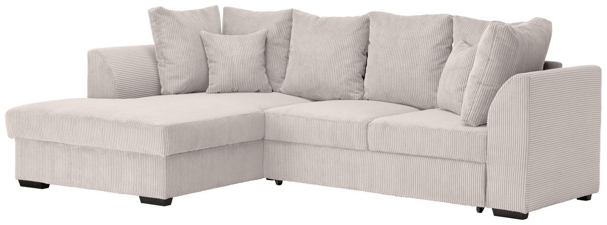 ECKSOFA in Cord Beige  - Beige/Schwarz, Design, Kunststoff/Textil (174/259cm) - Cantus