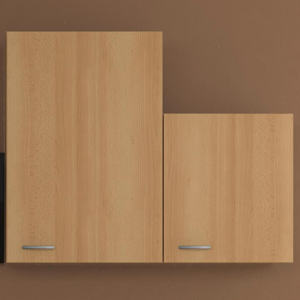 KÜCHENBLOCK 220 cm   in Buchefarben  - Edelstahlfarben/Beige, MODERN, Holzwerkstoff/Kunststoff (220cm) - FlexWell
