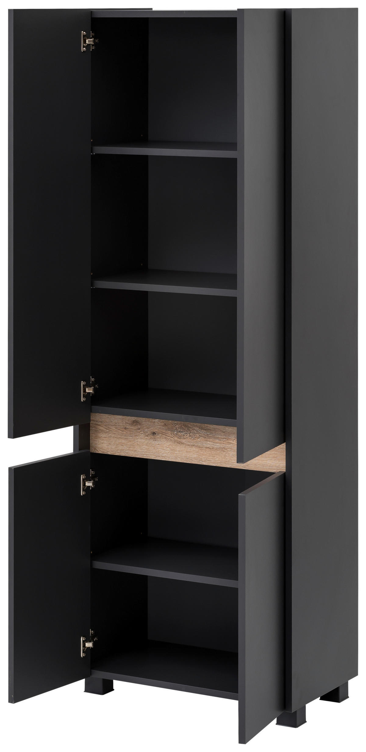 HOCHSCHRANK 56,9/164,5/33 cm  - Eichefarben/Anthrazit, MODERN, Holzwerkstoff/Kunststoff (56,9/164,5/33cm) - home24