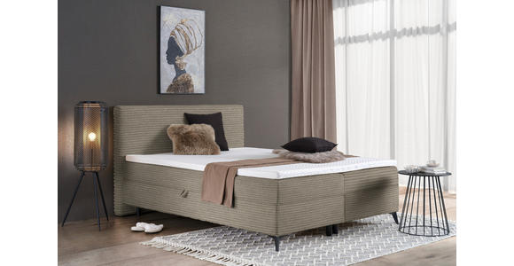 BOXBETT 180/200 cm  in Beige  - Beige/Schwarz, Design, Holz/Holzwerkstoff (180/200cm) - Xora